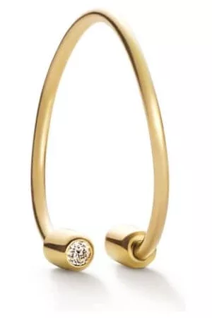 SHIHARA Pendiente Twist Round 01 en oro amarillo de 18kt