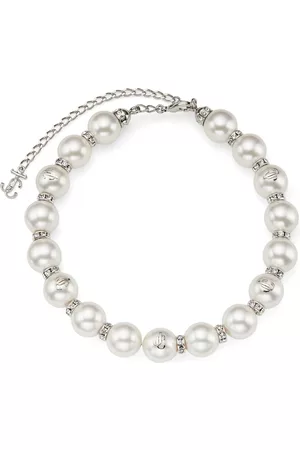 Jimmy Choo Collar con logo en relieve y perla