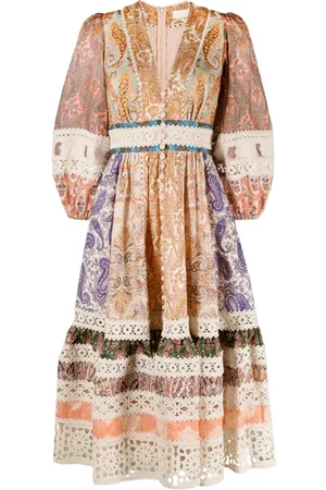ZIMMERMANN Vestido midi con estampado mixto