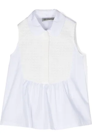 Simonetta Camisa sin mangas con paneles de encaje