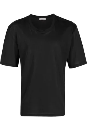 LANEUS Camiseta lisa con cuello redondo