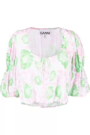 Ganni Blusa georgette con estampado floral