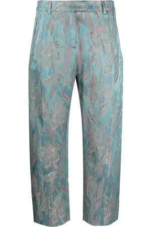 ALBERTO BIANI Pantalones capri con motivo floral en jacquard