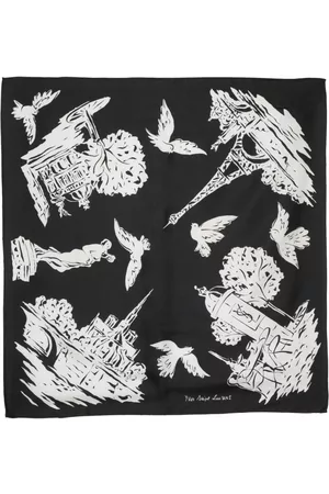 Saint Laurent Pañuelo con motivo gráfico 1990