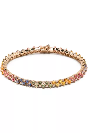 Suzanne Kalan Pulsera Princess Stack mini en oro amarillo de 18 ct con zafiros