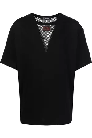 RAF SIMONS Camiseta con panel de rejilla