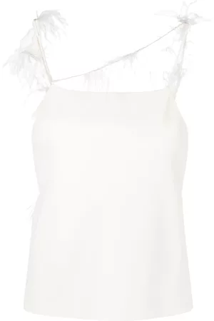 Jil Sander Top tipo camisola con ribete de plumas
