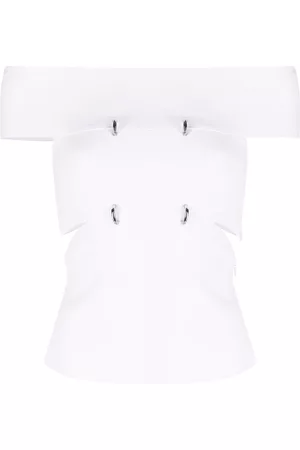 Alexander McQueen Top corto con hombros descubiertos