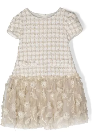PATACHOU Vestido bordado con top de tweed