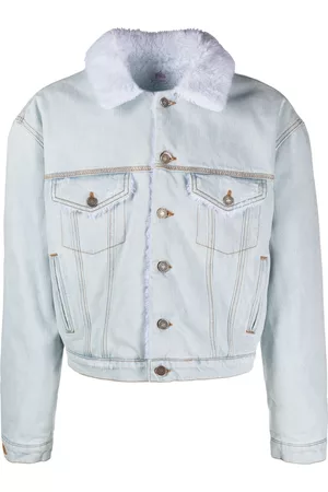 ERL Chaqueta vaquera con cuello de pelo artificial