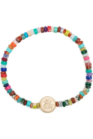 LUIS MORAIS Pulsera Scarab en oro amarillo de 14kt con cuentas