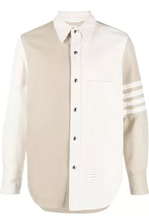Thom Browne 4-Bar patchwork denim shirt
