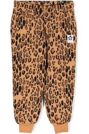Mini Rodini Pantalones de chándal con estampado de leopardo