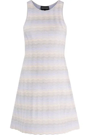 Emporio Armani Vestido corto con motivo chevron en jacquard