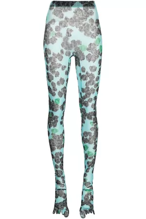 Natasha Zinko Leggins Pixel-Roses de malla