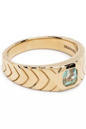 JACQUIE AICHE Anillo en oro de 14kt con piedra de aguamarina