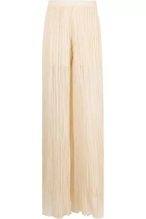 Alberta Ferretti Pantalones plisados traslúcidos