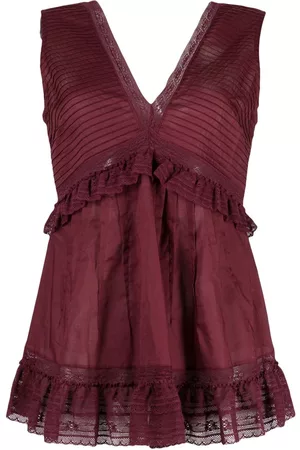 See by Chloé Blusa sin mangas con cuello fruncido