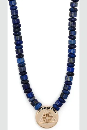 LUIS MORAIS Collar Shield en oro amarillo de 14kt con lapislazuli