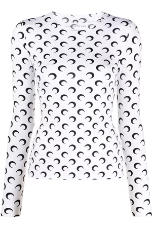 Marine Serre Top con estampado Crescent Moon