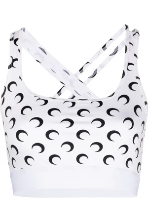 Marine Serre Top corto con estampado Crescent Moon