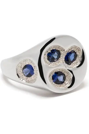 Bleue Burnham Anillo de sello Chloroplast con zafiro