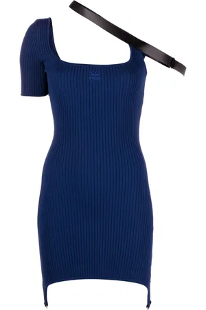 Courrèges Vestido corto asimétrico con detalle de correa