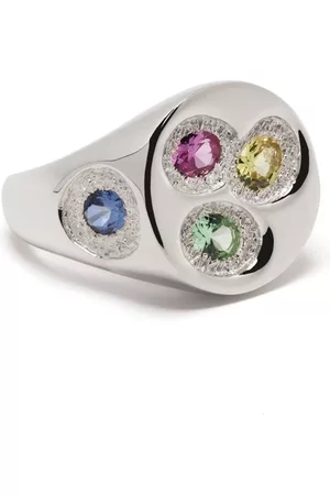 Bleue Burnham Anillo de sello Chloroplast con zafiro