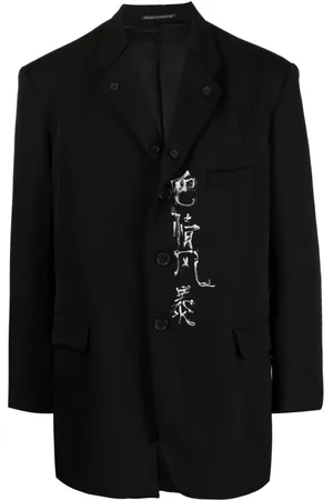 YOHJI YAMAMOTO Blazer con botones y eslogan estampado