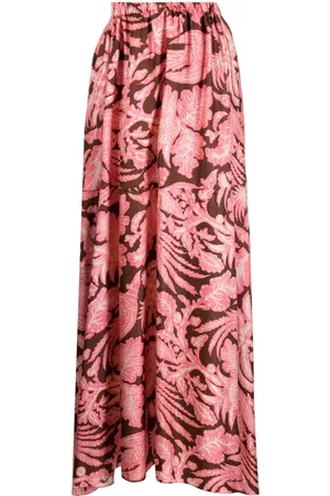 BIYAN Falda larga asimétrica con estampado floral