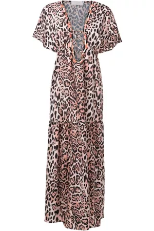 Brigitte Vestido de playa con motivo de leopardo