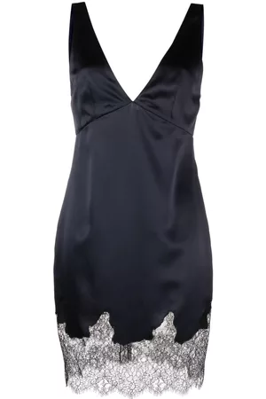 Saint Laurent Minivestido con cuello en V
