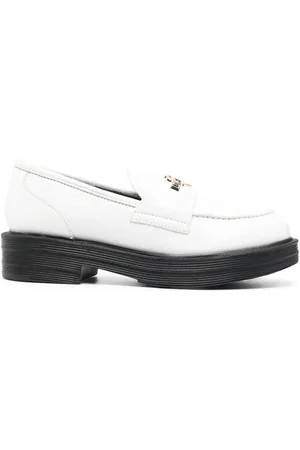 Moschino Mocasines con placa del logo y suela en contraste
