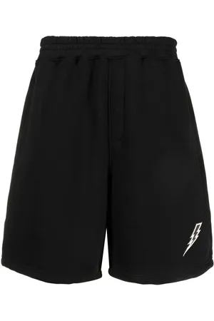 Neil Barrett Pantalones cortos de chándal con bordado Thunderbolt