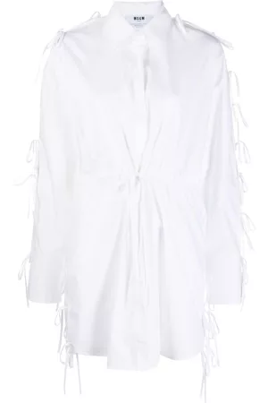 Msgm Vestido camisero con detalle de lazo