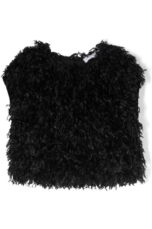 MONNALISA Top con efecto de plumas