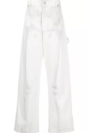 OFF-WHITE Vaqueros anchos con estampado Body Scan