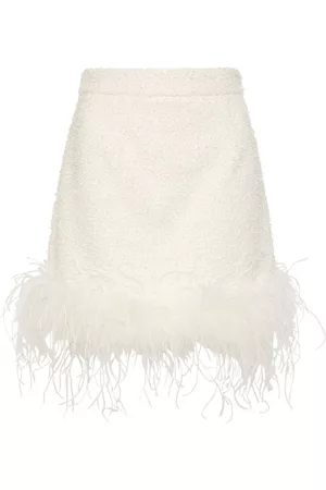 Rebecca Vallance Minifalda The Departure con ribete de plumas