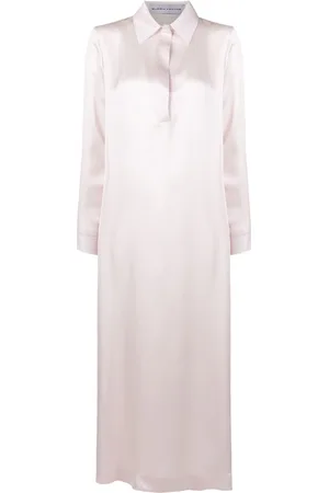Gloria Coelho Vestido camisero largo de seda