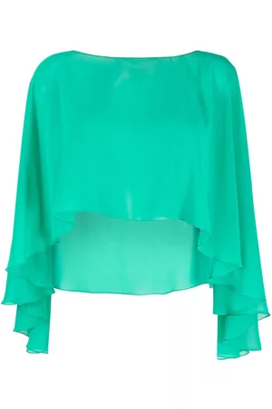 BLANCA Top corto con volantes transparentes