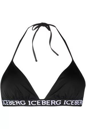 Iceberg Top de bikini con cuello halter y logo