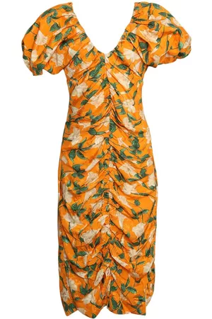 Agua by Agua Bendita Vestido fruncido con estampado floral