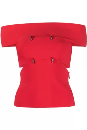 Alexander McQueen Top corto con hombros descubiertos