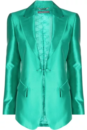 Alberta Ferretti Blazer con botones y ribete de satén