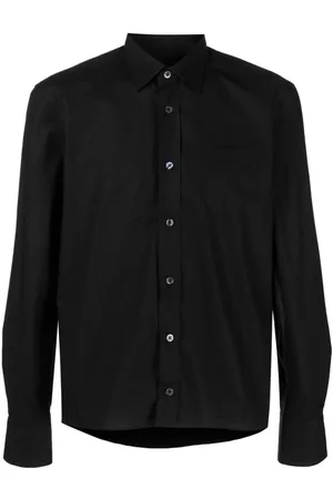 RAF SIMONS Logo-patch long-sleeve cotton shirt