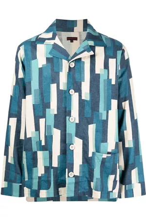 CLOT Camisa con estampado geométrico y botones