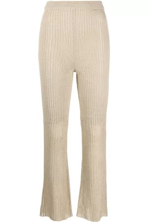 Nanushka Pantalones de canalé con talle alto