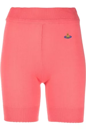Vivienne Westwood Shorts de canalé con logo bordado