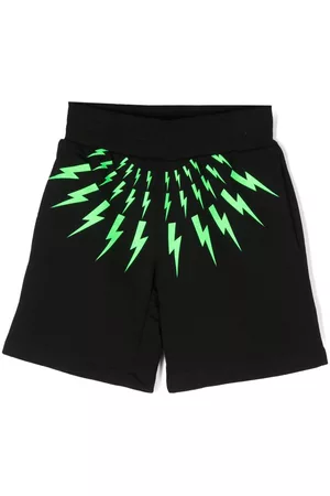Neil Barrett Pantalones cortos de chándal con motivo Thunderbolt