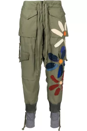 GREG LAUREN Pantalones de chándal con parche floral